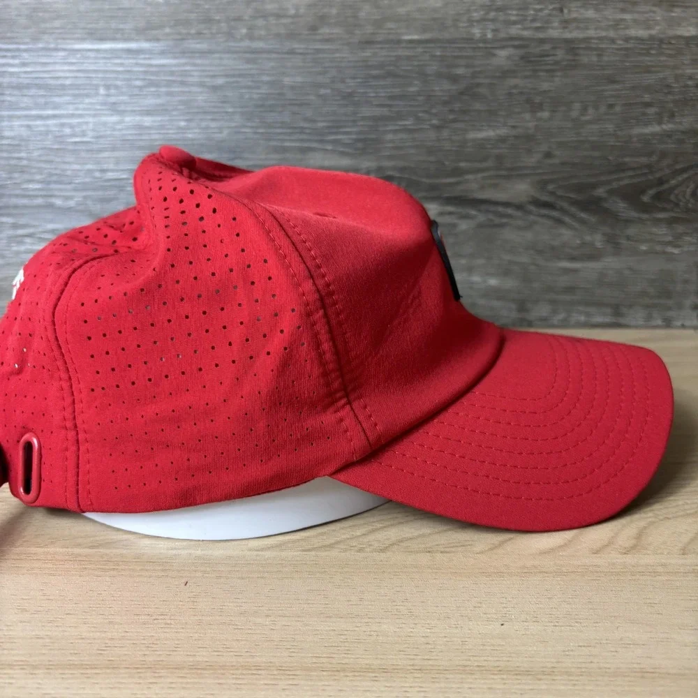 Goodguys Hat Cap Strap Back Red Performance Patch Mesh Vented Trucker Mens